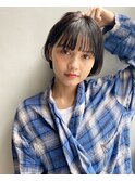 sungooseミニウルフテラコッタデジタルパーマくすみブルー