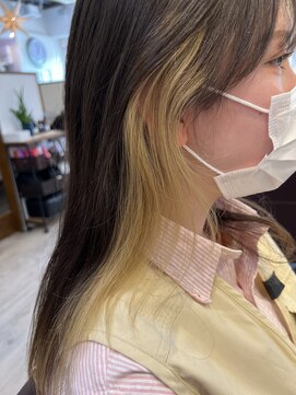 ヘアーエポック(hair epoque) インナーカラー/韓国ウルフ/カール/ベビーバング