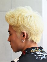 ガズル ハラジュク(GUZZLE HARAJUKU)&nbsp;ホワイトブリーチ刈り上げないナチュラルスパイキーショート