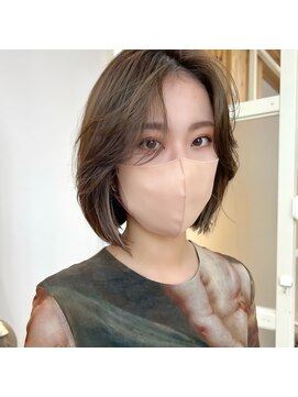 アフロートリノ(AFLOAT Leino) 【修】20代30代40代◎透明感カラー×韓国切りぱなしボブ