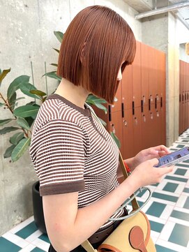 ノエ(noe) 顎ラインボブ×オレンジブラウン（名古屋/栄/矢場町/ボブ）