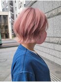 『short×pail pink』似合わせカット×デザインカラー