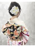 振袖パーティーヘアゆるふわシニヨン