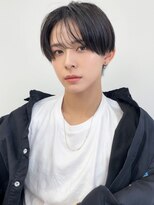 爽やかメンズ☆ビジネスショートマッシュ黒髪透明感カラー