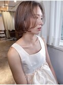 20代30代40代ワンカール小顔補正立体カットピンクアッシュボブ