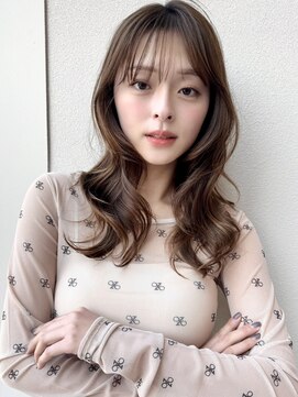 ミンクス 青山店(MINX) 【MINX】くびれヘアアプリコットオレンジハイライトカラー表参道