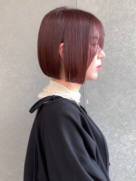 ロンド 表参道店(Lond) ◇ブリーチなしダブルカラー パープル 切りっぱなしボブ