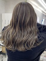 キノ(kino) コントラストハイライトグレージュ白髪ぼかし