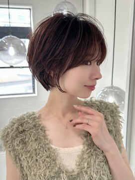 ロンドエニカ 大宮(Lond enika) 黒髪カタログ/ショート/オリーブグレー/小顔に見せるヘア/大宮
