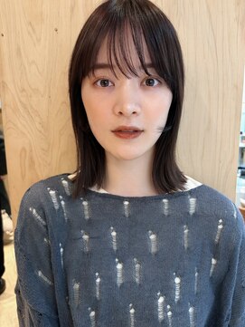 ボブ/鎖骨ミディ/暗めカラー/モカブラウン