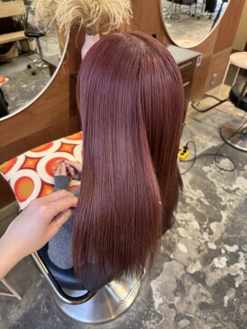 チャプター 問屋町(chapter) ケアブリーチピンクベージュカラーレイヤーカット韓国ヘア