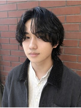 フロー 柏店 92(FLOW) 柏 メンズパーマ ナチュラルセンターパートウルフ