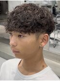 銀座スペインカールツイストパーマフェードフリンジカット強め