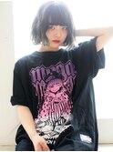ダークトーンのブルージュ、切りっぱなしボブ☆