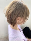 【アフロート添田】小顔なひし形ショート透明感アッシュ