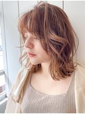 【花本】ランダムパーマ ひし形シルエット ミルクティーブラウン