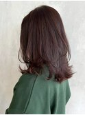 レイヤーボルドー_アースカラーくびれヘアツートン_ba363301