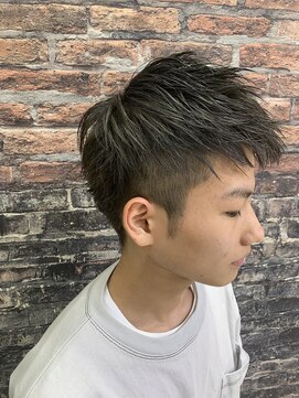 エヌプラス(N+) メンズヘアフェザーパーマサーフカール刈り上げセンターパート