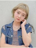 外ハネボブ 切りっぱなしボブ オン眉 ミニボブ【Riku】