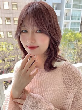 エトラ 渋谷店(etora) ★ ベビーピンクミディアムレイヤーグレーベージュ門口直詳