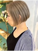 【土橋】ブロンドベージュハイトーンカラー大人ハンサムショート