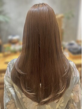 バイオレットジェム(Violet`jem) 10代20代30代40代ロングレイヤーカットオレンジブラウンKA-30.