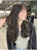 ロングレイヤー レイヤーカット グレージュカラーグレーベージュ