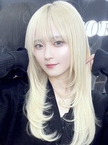 ラピス 渋谷本店(Lapis) ホワイトブロンド/レイヤーカット/シールエクステ/髪質改善