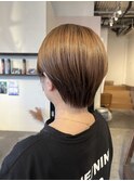40代50代ハイトーンブラウンすっきりショート
