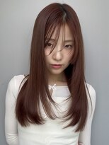 トリッカ シブヤ(TRICCA SHIBUYA)&nbsp;レイヤー/ハッシュ/暖色/赤/ピンク/チェリー/艶感/ツヤ/ロング/