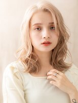 カバーヘア ブリス 北浦和(COVER HAIR bliss)&nbsp;ハイトーンカラーかきあげ前髪ハッシュカットY北浦和20代30代