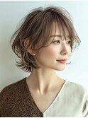 白髪ぼかし脱白髪染め似合わせショートボブ30代40代50代60代♪