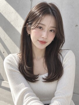 ノア 三宮店(NOA) 【NOA】髪質改善ストレート×韓国風レイヤー｜艶感セミロング