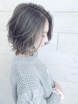 ムウ 難波(MOU)&nbsp;切りっぱなしボブジェンダーレスアシメショートブルージュ