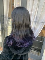 エメ 中崎町(eme)&nbsp;【eme】ケアブリーチで作るハイトーン裾パープルカラー