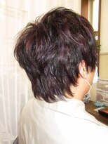コアフィールフィス(COIFFURE fils)&nbsp;【見附　今町】マッシュウルフ　パープルメッシュ