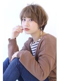 20代30代40代50代ひし形束感ショート透明感マロンベージュ