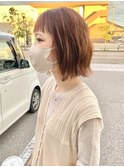 【ピンクオレンジ×カジュアルボブ】