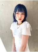 【ワンランク上のボブ】可愛いブルー系切りっぱなしボブ【浦和】