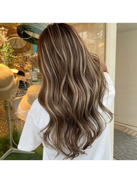 アンダーバーホワイト(_white) ロング×ハイライト