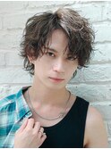 フェザーパーマ/刈り上げセンターパート/サーフカール[新宿]