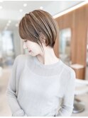 大人かわいい前髪セシルカットココアブラウンフリンジウェーブ