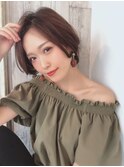 ２０代３０代大人可愛いひし形丸みボブ【TELA HAIR】