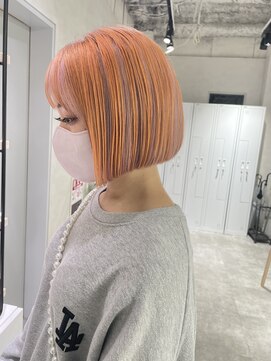 キートス(Kiitos) アンブレラカラーオレンジボブ丸みボブ可愛い