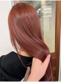 ブリーチなしダブルカラー　ピンクオレンジ