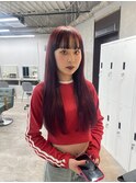 ロングエクステ　チェリーレッド