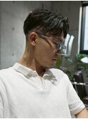 MEN'S/毛流れサイドパート×メッシュ/フェード/短髪