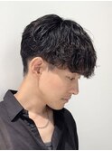 マッシュセンターパートスパイラルパーマメンズカットmen's