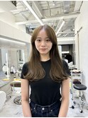 柔らかオリーブベージュ×ブリーチなし