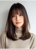 イメチェン/ピンクベージュ/アンブレラカラー/前髪/大口子安横浜